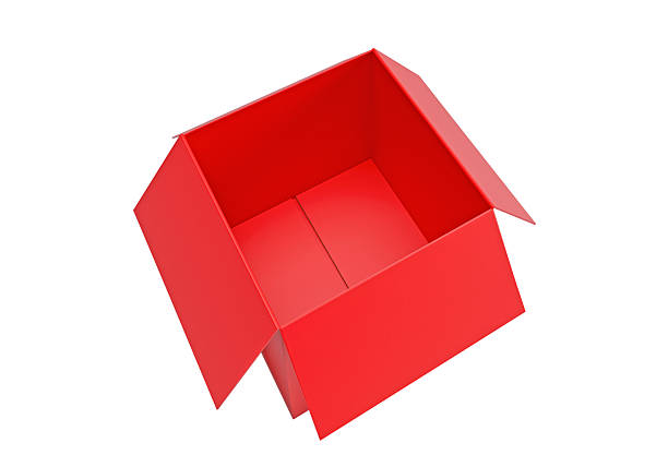 Open red Cardboard box isolated on a white background