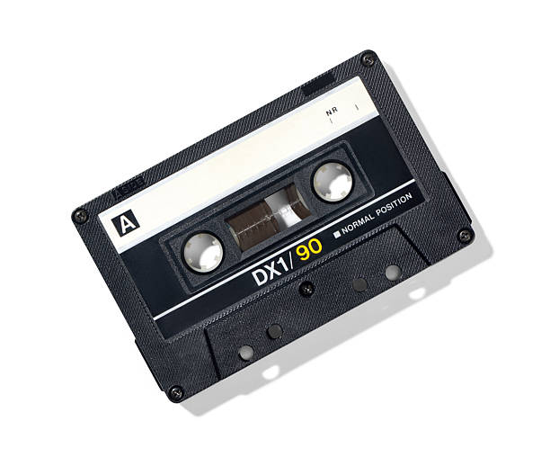 istock Compact audio cassette, top view, isolated on a white background. Retro nostalgia concept, vintage analog music technology, 1980s style. File contains clipping path. 2245137424