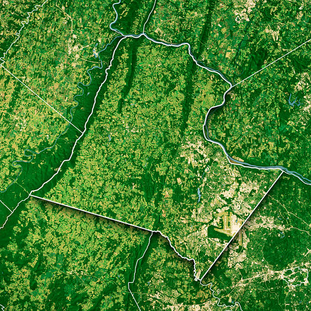 istock Loudoun County VA Satellite Topographic Map 3D Render Color 2245139039