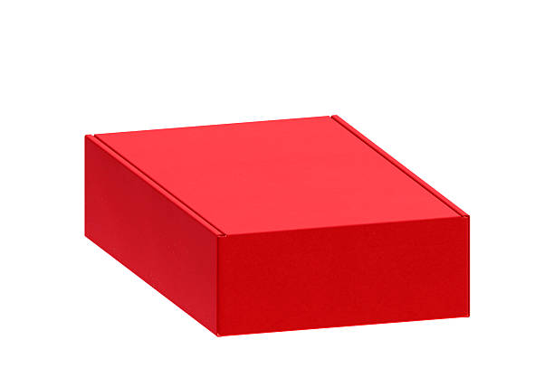 istock Red Cardboard box isolated on a white background 2245141550