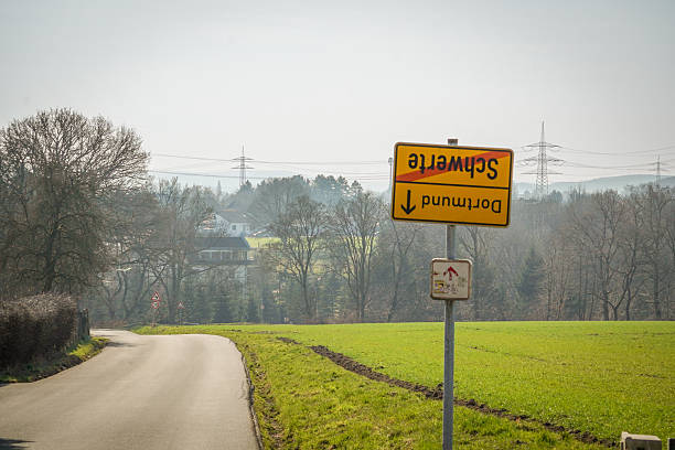 istock Upside down yellow street sign 2245156948