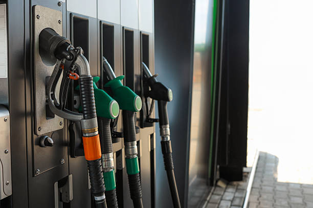 istock Gas station fuel pumps ready for use 2245157807