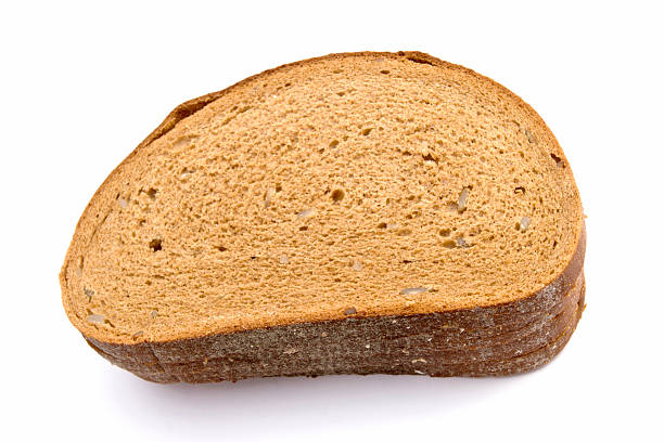 istock Slice of fresh brown bread on a white background 2245162304