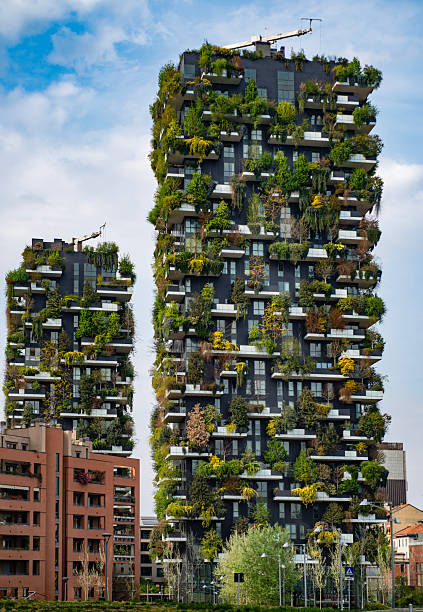 istock Vertical forest building. Bosco Verticale skyscraper in Milan. Sustainable architecture. Vertical forest tower in Italy. Modern apartments by greenery. 2245165729