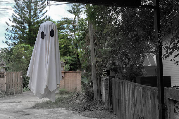 Little plasticine ghost on a white background