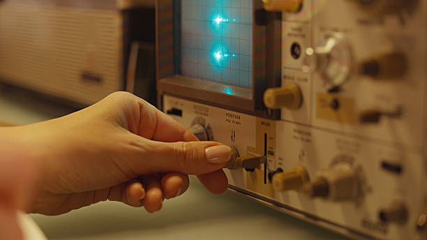 Electronic measuring devices of voltmeters and oscillographs in store exhibition