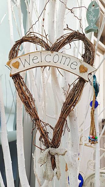 istock Heart-shaped decorative ornament made from dried plant stems. 2245168601