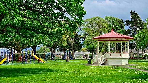 Wonderful Woodville park with a grand old band rotunda.