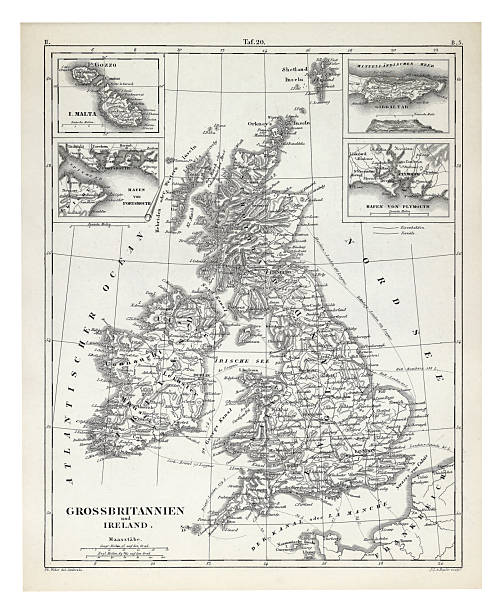 istock Great Britain and Ireland Engraving Antique Illustration, Published 1851 2245174201