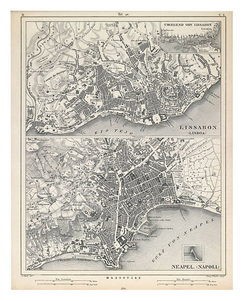 istock Lisbon and Naples Engraving Antique Illustration, Published 1851 2245174478