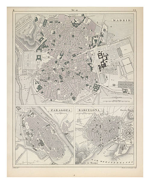 istock Madrid, Saragoossa and Barcelona Engraving Antique Illustration, Published 1851 2245174489