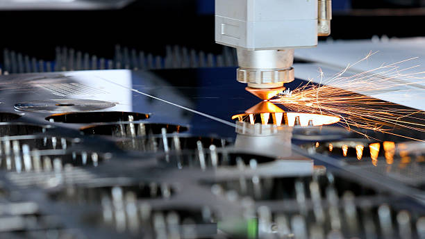 istock Cnc milling machine. Modern metalworking plant. Processing and laser cutting for metal in the industrial. Motion blur. Industrial exhibition of machine tools. 2245189913