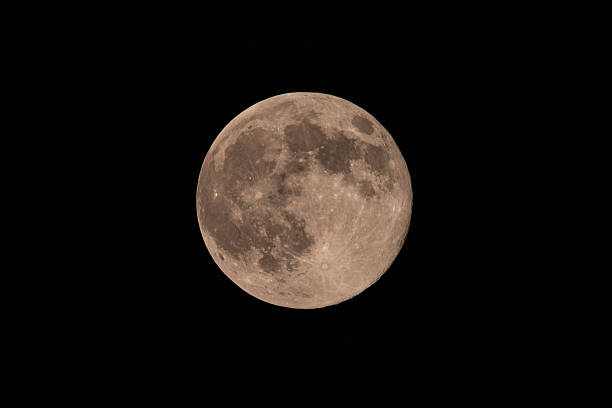 istock Full Moon with Detailed Surface Features Against Black Sky 2245194084
