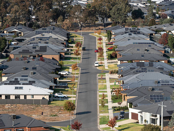 istock Suburban houses close together 2245195117