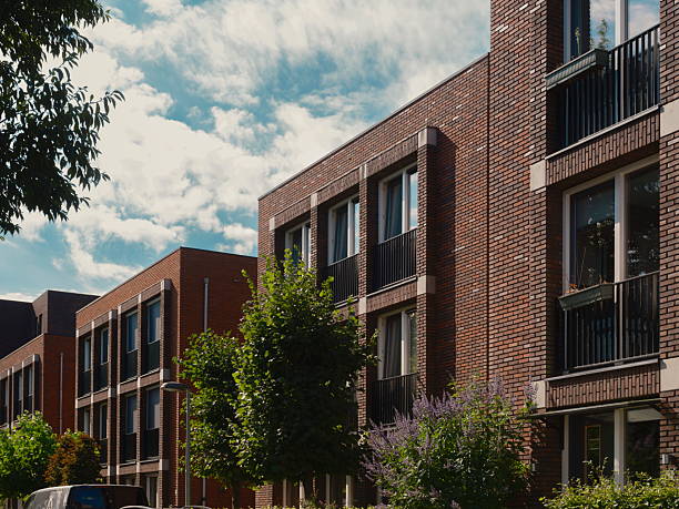 istock Modern Brick Apartments Landscaping 2245195273