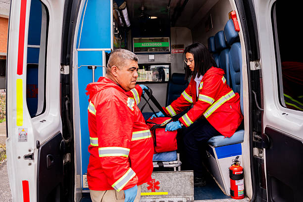 istock Paramedics preparing a first aid kit at ambulance 2245196369