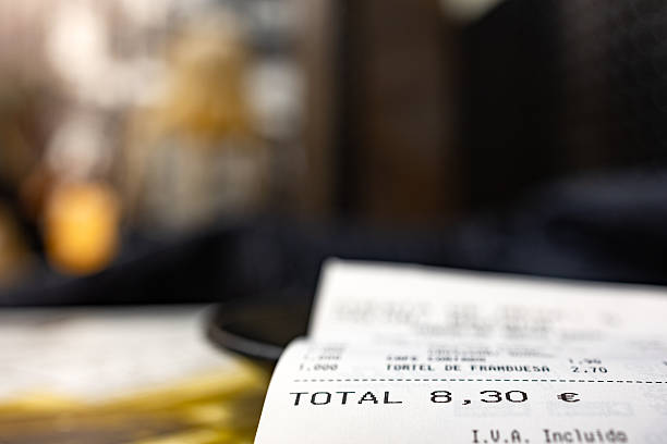 istock Restaurant bill showing total payment and euro currency 2245196577