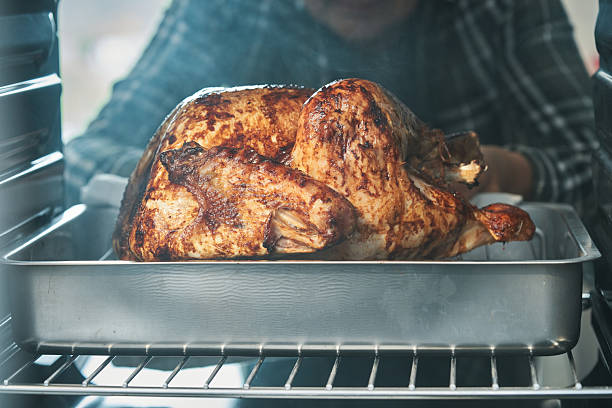 istock Roasting Turkey in the Oven for Holiday Dinner 2245204191