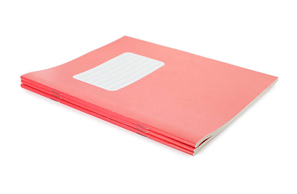 istock Red copybooks isolated on white. School stationery 2245205764
