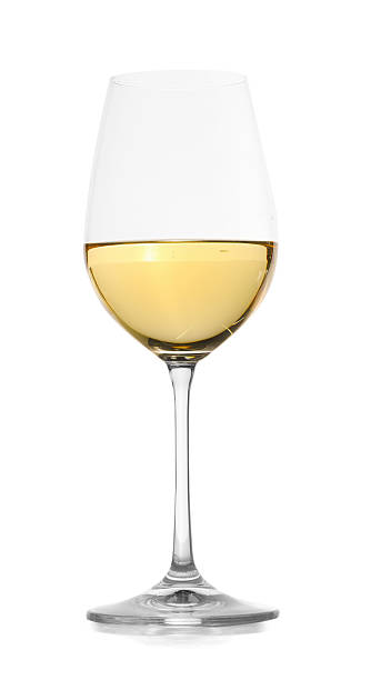 istock Tasty wine in glass on white background 2245207749