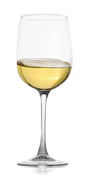 istock Tasty wine in glass on white background 2245207766