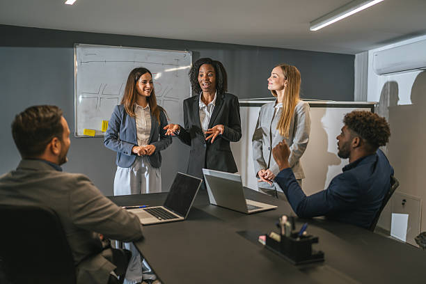 istock Business team collaborating during a corporate meeting in office 2245209496