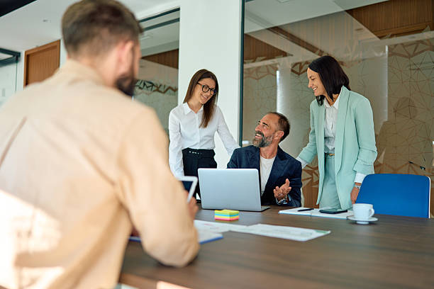 istock Business colleagues collaborating during project meeting in office 2245215504