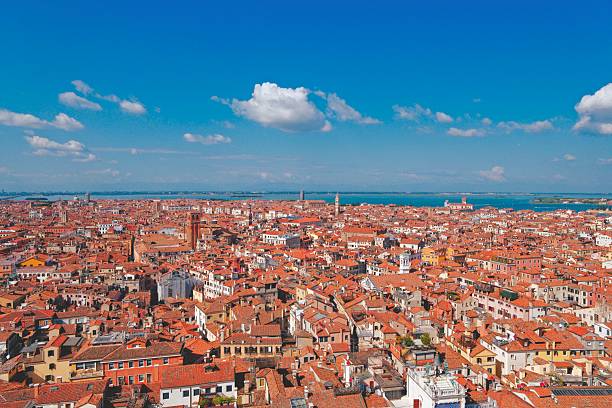 istock High angle aerial view dense red rooftops and cityscape skyline of Venice 2245219113