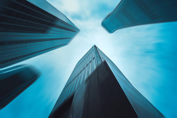 istock Urban architectural silhouette featuring blurred radial lines 2245225656