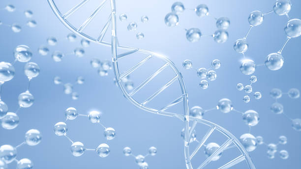 istock 3D rendering, DNA and molecular structure, Skin care cosmetic concept 2245234346