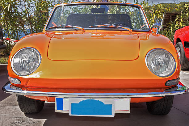 Photo of a classic oldtimer car on oldtimer promo tour