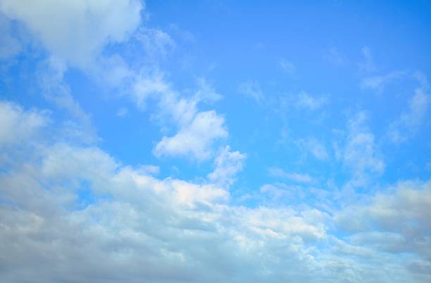 Wonderful New Zealand clean sky with overcast clouds but clearing blue sky.