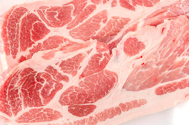 Fresh Raw Pork Shoulder Loin  Close-Up
