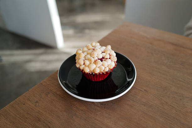 Close up Raspberry cream cheese muffin
