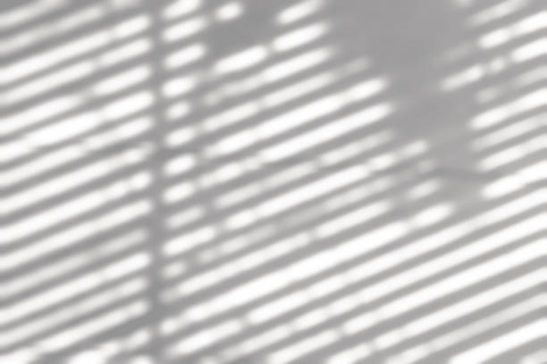 istock Abstract shadow pattern of wood blind window on white wall background,Blurred sunlight of lines grid silhouette,Minimal design for overlay on product background or interior decoration,architectural 2245268764