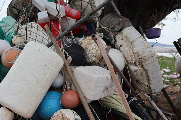 istock Tangled fishing nets and plastic waste. 2245274270