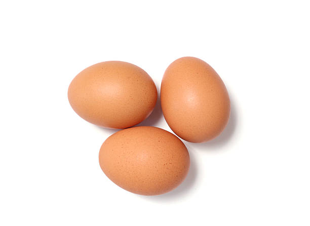 istock Three brown chicken eggs isolated on white background. Ideal for organic food, protein, healthy lifestyle, and natural ingredient design. Perfect for cooking, nutrition, farm-fresh product concepts. 2245280168