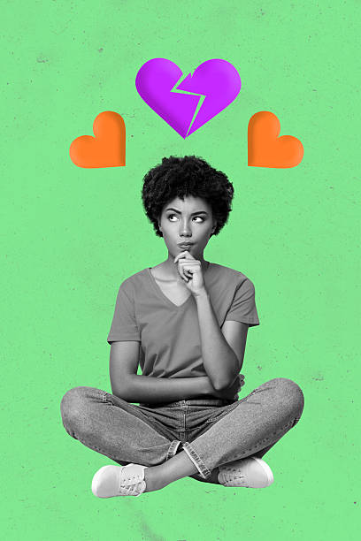 istock 3d sketch image vertical collage of sad girl guy sit alone heart crack separation blogging unpopular content problem breakup 2245281188