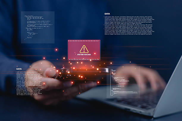 istock Cybersecurity alert showing system hacked warning on laptop and smartphone, concept of data breach, malware attack, and internet security risk in digital network environment. 2245282082