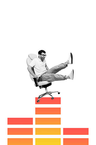 istock Banner 3d sketch image collage of happy businessman sit chair chart development growth statistics aim achievement progress 2245283335