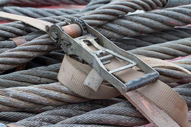 istock Chains and cables at shipyard. Shipping navigation in the Netherlands 2245289838