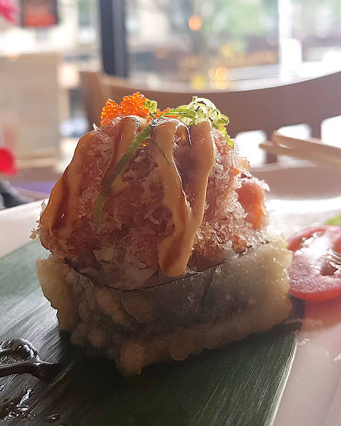 Gourmet Sushi Rolls with Tobiko and Scallions