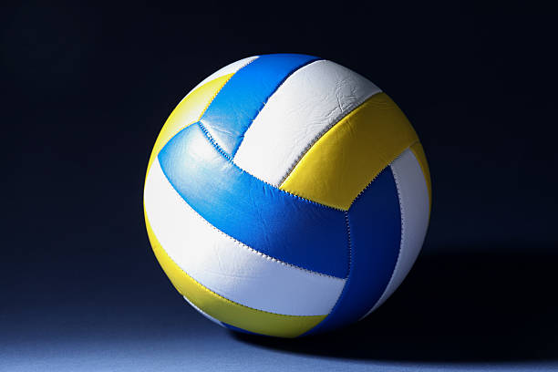 istock One colorful volleyball ball on dark background 2245295325