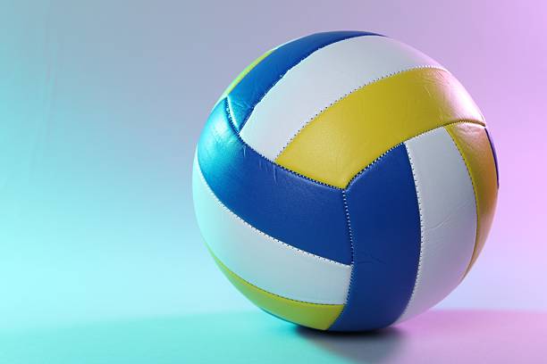 istock Colorful volleyball ball on color background. Space for text 2245295359