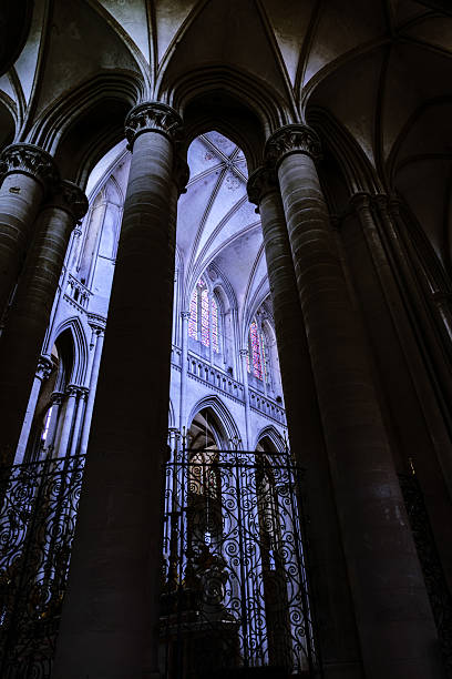 Views of the interior of Coutances Cathedral in the Normandy region of France.