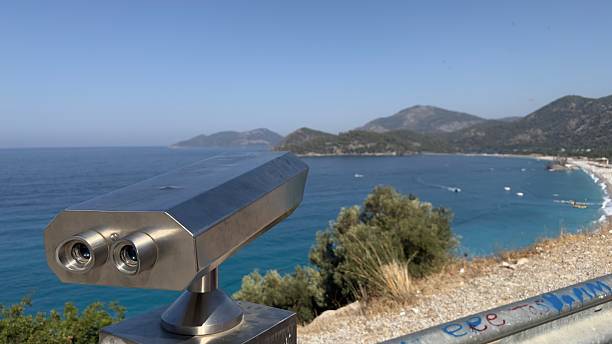 View of Oludeniz beach Mediterranean Sea Turkey, observation deck