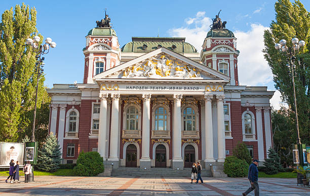 Sofia, Bulgaria - October 08, 2017: National theatre of Ivan Vazov, founded in 1904 year, and building for the theatre was built in 1906 year.