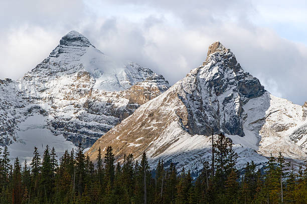 istock Empty highway curving toward snowy mountains on Icefields Parkway, Alberta 2245299782