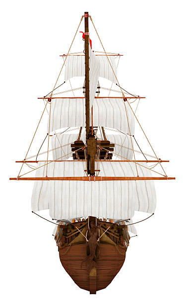 istock Front view of a pirate ship isolated on white background 2245305329