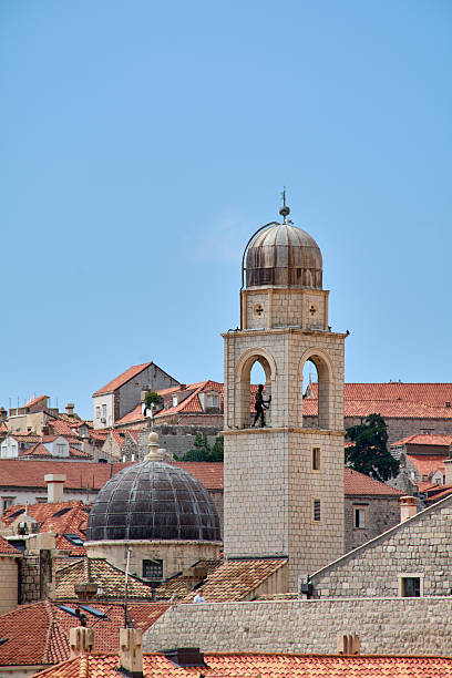Iconic bell tower and dome in Dubrovnik Old Town